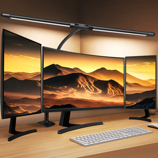 Lampe de Bureau LED à Clip – Double Tête, 3 Modes de Couleur, 10 Niveaux d'Intensité, Protection des Yeux